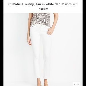 J crew white skinny jean 25/28